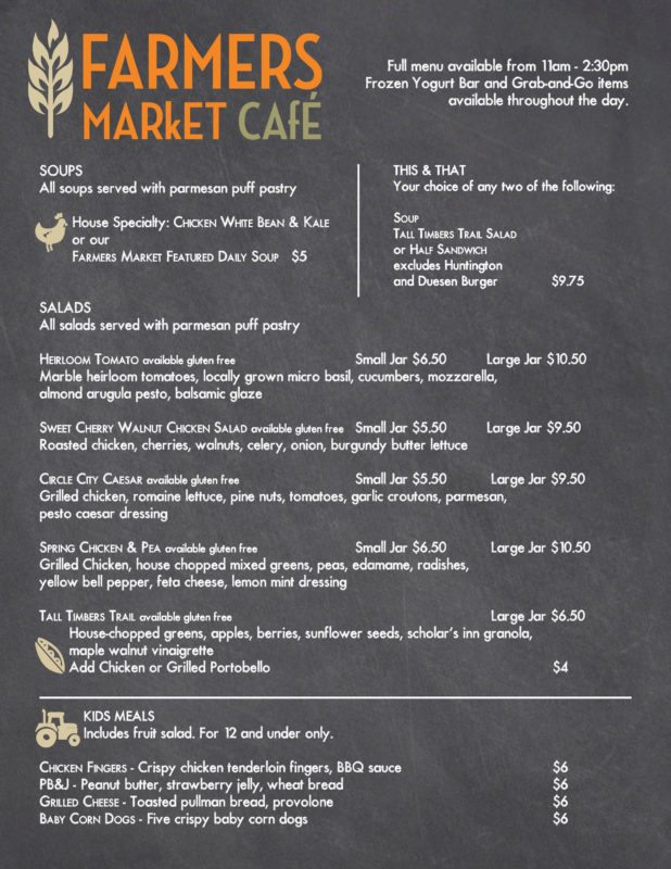 New Menu Items at the ISM Farmer's Market Cafe Kahns Catering